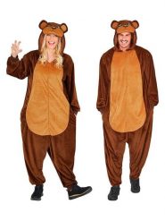 Carnival Party Kombinezon kostiumowy "Bear" w kolorze brązowo-jasnobrązowym rozmiar: L/XL. Brązowe kombinezony damskie Carnival Party, l, bez wzorów, bez kołnierzyka, bez ramiączek, krótkie. Za 126.99 zł.
