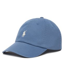 Czapka z daszkiem Polo Ralph Lauren. Niebieskie czapki z daszkiem damskie Polo Ralph Lauren, bez wzorów. Za 199.99 zł.