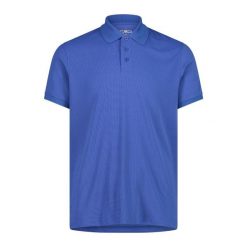 Koszulka polo z piki CMP. Niebieskie koszulki polo męskie CMP, m, bez wzorów, bez ramiączek. Za 282.50 zł.