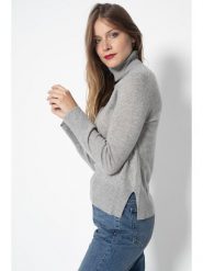 Perfect Cashmere Kaszmirowy golf "Tracy" w kolorze szarym rozmiar: XXL. Szare golfy damskie Perfect Cashmere, xxl, bez wzorów, z kaszmiru, bez ramiączek. Za 377.64 zł.