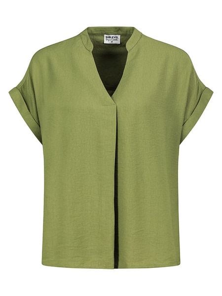 Sublevel Bluzka w kolorze zielonym rozmiar: XL. Zielone bluzki damskie Sublevel, xl, bez wzorów, bez kołnierzyka, bez ramiączek. Za 91.56 zł.