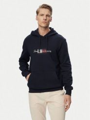 Tommy Hilfiger Bluza Script Flag MW0MW43220 Granatowy Regular Fit. Niebieskie bluzy bez kaptura męskie Tommy Hilfiger, m, z bawełny. Za 409.99 zł.