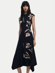Desigual Sukienka codzienna Katrina 25WWVK12 Czarny Slim Fit. Czarne sukienki damskie Desigual, na co dzień, s, bez wzorów, z bawełny, bez kołnierzyka, bez ramiączek, proste. Za 429.99 zł.