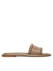 MICHAEL Michael Kors Klapki Dana 40T5DNFS1L Beżowy. Brązowe klapki damskie MICHAEL Michael Kors, bez wzorów, ze skóry, bez obcasa. Za 469.99 zł.