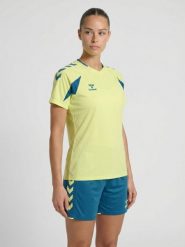 Koszulka damska Hummel Core 2.0. Niebieskie bluzki sportowe damskie HUMMEL, m, z materiału, bez kołnierzyka, bez ramiączek. Za 144.00 zł.