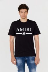 AMIRI T-shirt męski czarny z podkreślonym logo. Czarne t-shirty męskie Amiri, m, bez wzorów, bez kołnierzyka. W wyprzedaży za 999.99 zł.