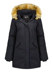Geographical Norway Parka "Dinasty" w kolorze czarnym rozmiar: XXL. Czarne parki damskie Geographical Norway, xxl, z aplikacjami. Za 242.13 zł.