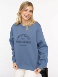 Zwillingsherz Bluza "Wild and Free" w kolorze niebieskim rozmiar: S/M. Niebieskie bluzy bez kaptura damskie Zwillingsherz, m. Za 210.81 zł.