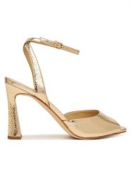 MICHAEL Michael Kors Sandały Rosie High 40S6RSHS1M Złoty. Żółte sandały damskie MICHAEL Michael Kors, bez wzorów, z materiału, bez obcasa, na słupku. Za 739.99 zł.