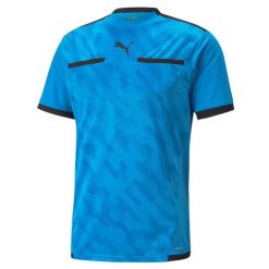Koszulka do piłki nożnej męska Puma teamLiga Referee. Niebieskie t-shirty sportowe męskie Puma, l, z materiału, bez ramiączek, do biegania. Za 167.68 zł.