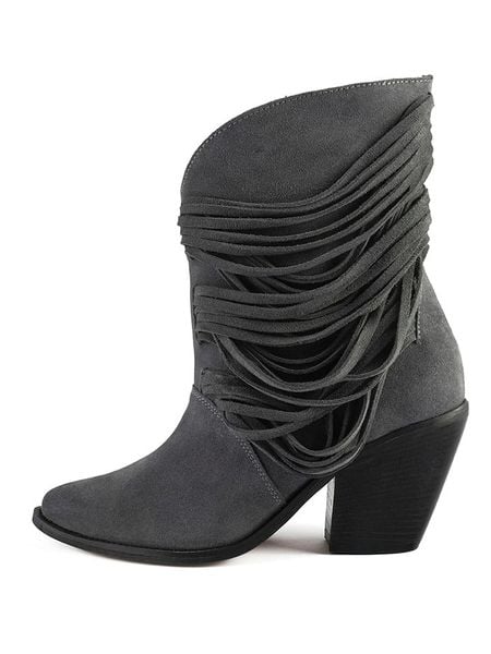 Loft37 Skórzane botki "One Of The Girls" w kolorze szarym rozmiar: 39. Szare botki damskie loft37, eleganckie, bez obcasa, bez zapięcia. Za 635.42 zł.