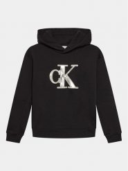 Calvin Klein Jeans Bluza Metallic Monogram IG0IG02298 Czarny Regular Fit. Czarne spodnie dziewczęce Calvin Klein Jeans, z bawełny. Za 229.99 zł.