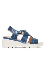 Hispanitas Sandały HV264570 C003 Granatowy. Niebieskie sandały damskie Hispanitas, bez wzorów, ze skóry, bez obcasa, na płaskiej podeszwie. Za 589.99 zł.