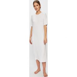 Dkny - Koszula nocna. Białe koszule nocne damskie DKNY, bez wzorów, z dzianiny. W wyprzedaży za 139.90 zł.