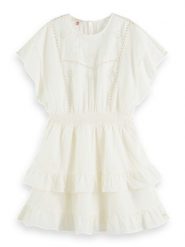 Scotch & Soda Sukienka w kolorze kremowym rozmiar: 36. Brązowe sukienki damskie Scotch & Soda, bez wzorów, z bawełny, bez kołnierzyka, bez ramiączek, mini. Za 254.74 zł.