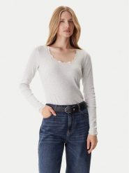 Tommy Hilfiger Bluzka UW0UW06071 Szary Slim Fit. Szare bluzki damskie Tommy Hilfiger, s, bez wzorów, z bawełny, bez ramiączek. Za 209.99 zł.