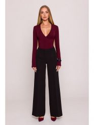 Made of emotion Spodnie w kolorze czarnym rozmiar: XL. Czarne spodnie materiałowe damskie Made Of Emotion, bez wzorów, z materiału, z podwyższonym stanem. Za 179.99 zł.