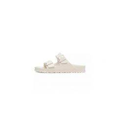 Klapki damskie Birkenstock Arizona Eva. Białe klapki damskie Birkenstock, bez wzorów, z materiału, bez obcasa. Za 328.00 zł.
