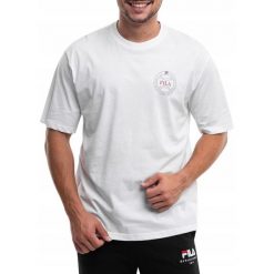 Koszulka Mężczyzna Fila T-shirt Bluzka z Krótkim Rękawem Sportowa Bawełna L. Białe t-shirty męskie Fila, l, z bawełny, bez ramiączek. Za 100.00 zł.