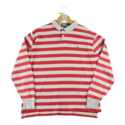 Second life - Długi rękaw Męska koszulka polo czerwona - Stan dobry. Czerwone koszulki polo męskie Ralph Lauren, m, bez wzorów, bez ramiączek. Za 105.71 zł.