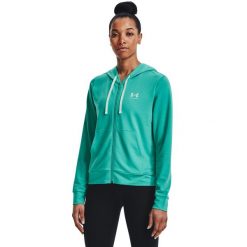 Bluza damska Under Armour Rival Terry FZ Hoodie. Czarne bluzy bez kaptura damskie Under Armour, xl. Za 129.99 zł.