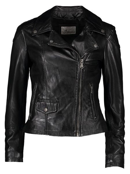 7eleven Skórzana kurtka "Atti" w kolorze czarnym rozmiar: 42. Czarne kurtki damskie 7eleven, bez wzorów, ze skóry, bez kaptura. Za 378.54 zł.