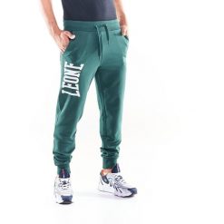 Spodnie męskie Leone 1947 Apparel. Zielone spodnie sportowe męskie LEONE 1947 APPAREL, z tkaniny. W wyprzedaży za 120.40 zł.