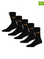 LEE Underwear Skarpety (5 par) "Drew" w kolorze czarnym rozmiar: 40-42. Czarne skarpetki męskie LEE Underwear, bez wzorów. Za 56.53 zł.