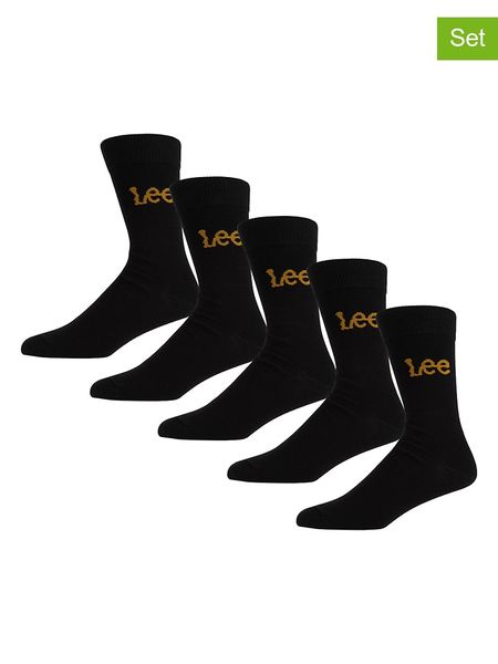 LEE Underwear Skarpety (5 par) "Drew" w kolorze czarnym rozmiar: 40-42. Czarne skarpetki męskie LEE Underwear, bez wzorów. Za 28.38 zł.