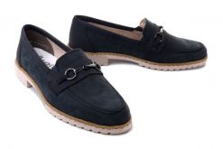 RIEKER 51860-14 blue, półbuty damskie. Niebieskie półbuty damskie Rieker, bez wzorów, bez obcasa, na obcasie. Za 197.94 zł.