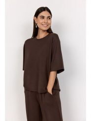 Soyaconcept Koszulka "Banu" w kolorze ciemnobrązowym rozmiar: XS. Brązowe t-shirty damskie Soyaconcept, xs, bez wzorów, bez kołnierzyka. Za 91.99 zł.