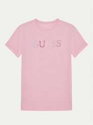 Guess T-Shirt J5GI38 J1314 Różowy Regular Fit. Czerwone koszulki dziewczęce Guess, z aplikacjami, z bawełny, bez ramiączek. Za 79.99 zł.