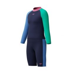 Zestaw koszulka i spodenki kąpielowe do pływania dla dzieci Speedo Set. Czarne koszulki dziewczęce Speedo, bez wzorów, bez ramiączek. Za 163.48 zł.