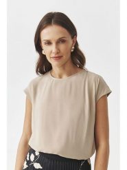 TATUUM Bluzka w kolorze beżowym rozmiar: 38. Brązowe bluzki damskie Tatuum, bez wzorów, z wiskozy, bez kołnierzyka, bez ramiączek. Za 113.63 zł.