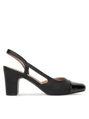 Clara Barson Czółenka WS24202-01 Czarny. Czarne czółenka damskie Clara Barson, bez wzorów, ze skóry, bez obcasa. Za 119.99 zł.