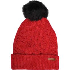 GRUBA CZAPKA Z POMPONEM. Czerwone czapki zimowe damskie TOP SECRET, z dzianiny. W wyprzedaży za 9.99 zł.