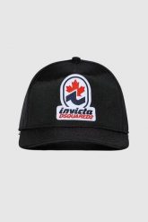 DSQUARED2 Czarna męska czapka z logo invicta. Czarne czapki męskie Dsquared2, bez wzorów. W wyprzedaży za 499.99 zł.