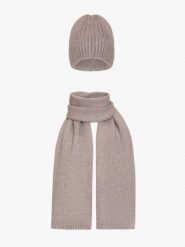 Szara czapka i szalik z domieszką wełny. Szare czapki zimowe damskie Ryłko, z tkaniny. Za 179.99 zł.