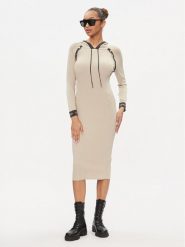 Liu Jo Sport Sukienka dzianinowa TA4012 MS014 Złoty Regular Fit. Żółte sukienki damskie Liu Jo Sport, m, bez wzorów, z dzianiny, sportowe, bez kołnierzyka, bez ramiączek, sportowe. Za 1,119.00 zł.