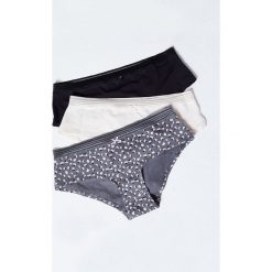Etam - Figi Bella (3-Pack). Szare figi damskie Etam, l, bez wzorów, z bawełny. W wyprzedaży za 59.90 zł.