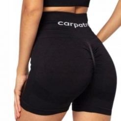 Spodenki sportowe damskie Carpatree Allure Czarne - CP-ASS-B. Czarne spodenki sportowe damskie Carpatree, l, z elastanu, na fitness i siłownię. Za 129.99 zł.