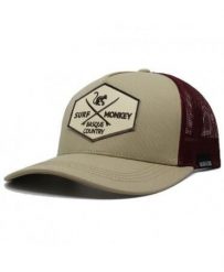Czapka Trucker - 5 Paneli / Z Recyklingu / Jeden Rozmiar (Beżowy/Bordowy). Czerwone czapki męskie SURF MONKEY, z aplikacjami, z bawełny. Za 159.95 zł.