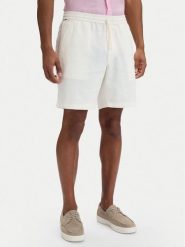 Tommy Hilfiger Szorty materiałowe Dover MW0MW44358 Biały Regular Fit. Białe szorty męskie Tommy Hilfiger, ze lnu, bez kołnierzyka. Za 409.99 zł.
