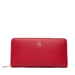 Portfel Tommy Hilfiger. Czerwone portfele damskie Tommy Hilfiger, bez wzorów. Za 249.99 zł.