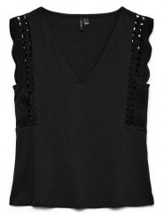 Vero Moda Bluzka w kolorze czarnym rozmiar: XL. Czarne bluzki damskie Vero Moda, xl, bez wzorów, z bawełny, bez kołnierzyka, bez ramiączek. Za 62.03 zł.
