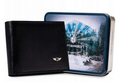 Portfel skórzany Peterson [DH] PTN 380-P czarny. Czarne portfele męskie Peterson, bez wzorów, ze skóry. Za 100.99 zł.