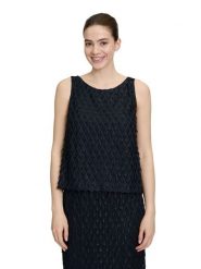 Vera Mont Top w kolorze granatowym rozmiar: 46. Niebieskie topy damskie Vera Mont, bez wzorów, bez kołnierzyka. Za 145.94 zł.