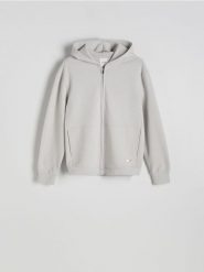 Zapinana bluza z kapturem - jasnoszary. Szare bluzy z kapturem męskie Reserved, l, z bawełny. W wyprzedaży za 89.99 zł.