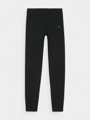 4F Legginsy dzianinowe damskie - czarne XS. Czarne legginsy damskie 4f, s, bez wzorów, z bawełny. Za 79.99 zł.
