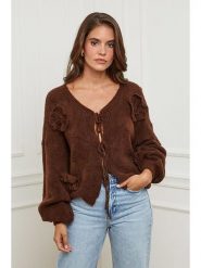 L'armoire de Suzette Kardigan w kolorze brązowym rozmiar: 34/36. Brązowe kardigany damskie L'armoire de Suzette, l, z aplikacjami, ze splotem. Za 135.49 zł.